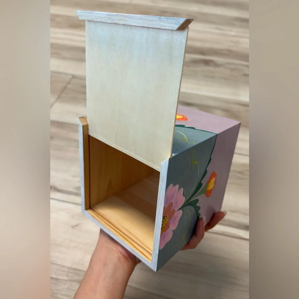 New Painted Wooden Tissue Box made by Me